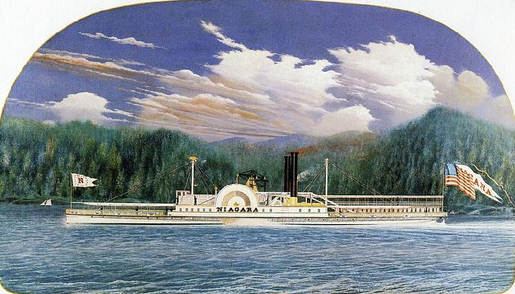 James Bard Niagara, Hudson River steamboat built 1845 oil painting picture